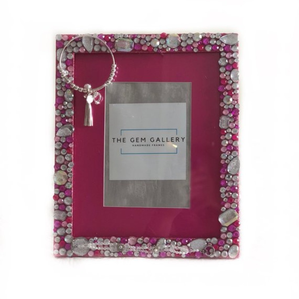 Hot Pink Glitter and Gem Frame